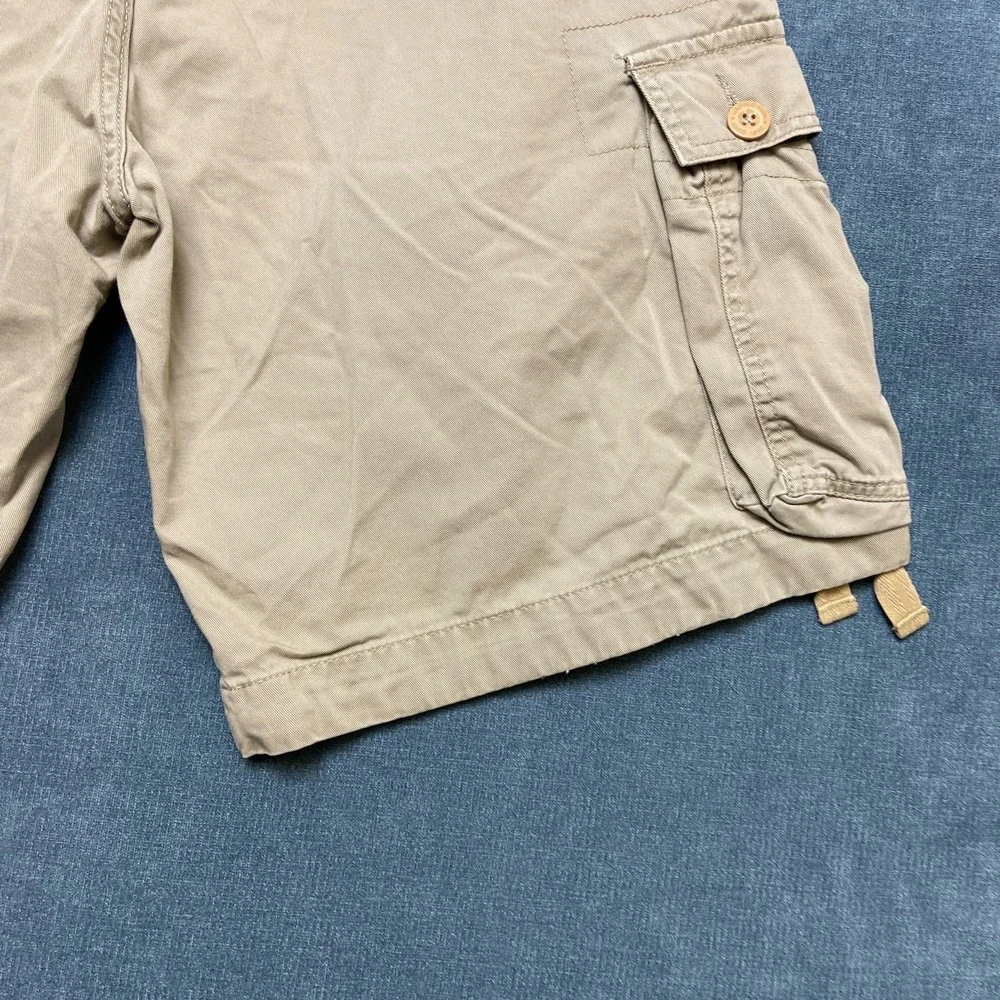 U.S. Polo Assn Cargo Shorts Mens 36 Khaki Cotton Flat Front Slash Pockets Hiking